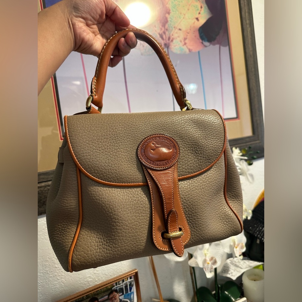 Vintage Dooney & Bourke Brown and Tan Satchel